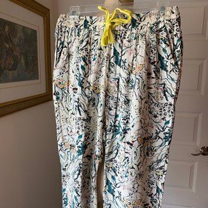 Ichi - Floral Print Drawstring Pants